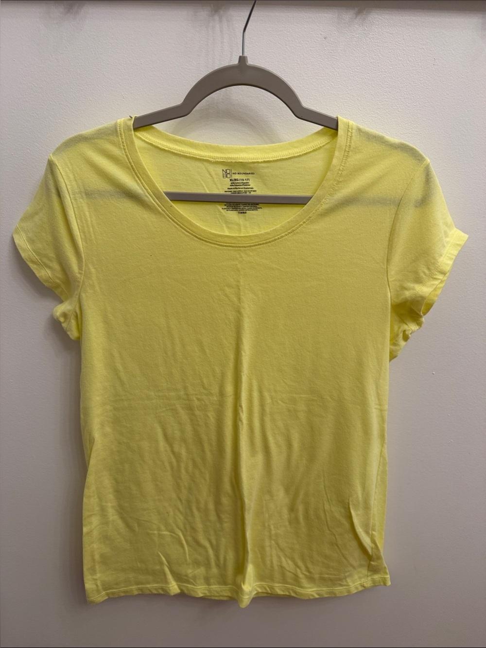 No Boundaries Bright Yellow Short Sleeve Crewneck Tee
